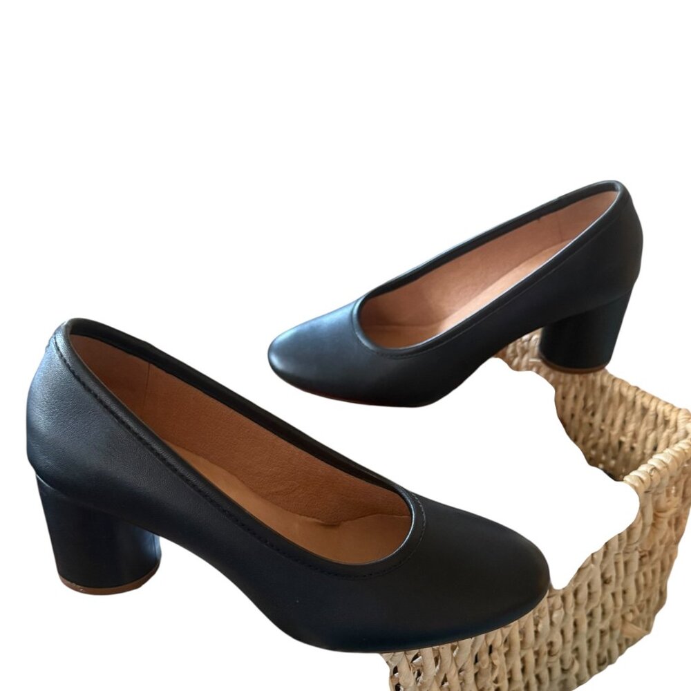 Madewell Reid Black Leather Pump NWOB 5.5 - Picture 2 of 6